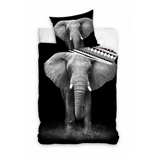 Animaux - Parure de lit Eléphant Safari - Housse de couette Coton