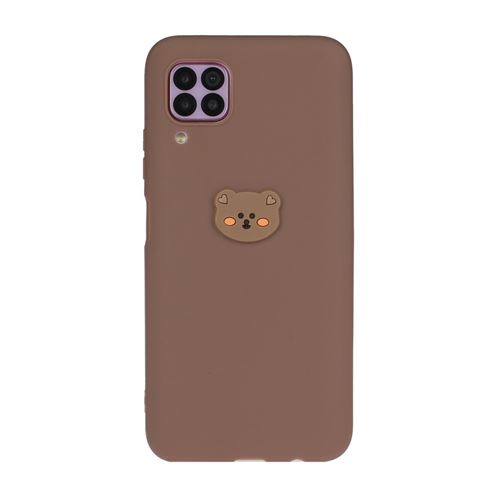 Coque en TPU + PU poupée animale enduite tête d'ours pour votre Huawei P40 Lite 4G/Nova 6 SE/Nova 7i
