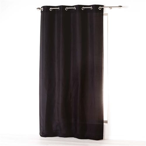 Rideau a oeillets 140 x 260 cm microfibre unie absolu Noir