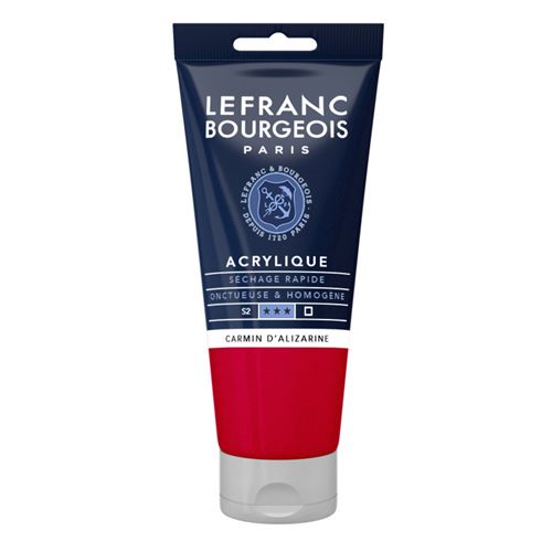 Lefranc Bourgeois - Peinture - peinture acrylique - carmin alizarine - transparent - satin - fine - 80 ml