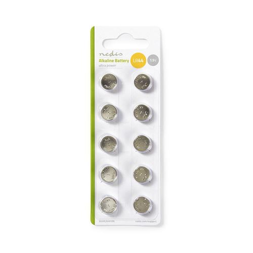 Piles alcalines LR44 Nedis BAAKLR4410BL Argent