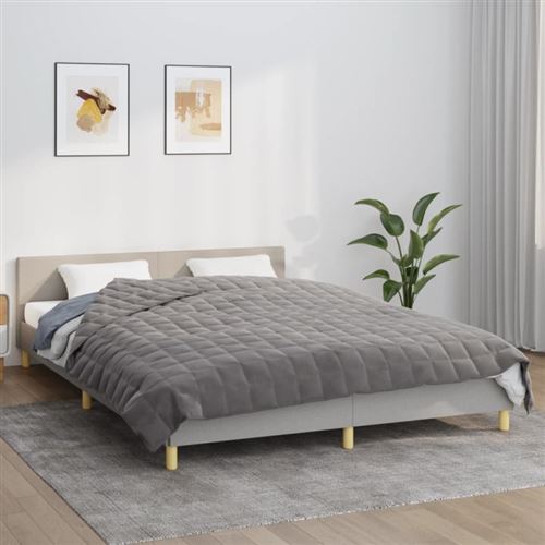 vidaXL Couverture lestée Gris 220x235 cm 15 kg Tissu