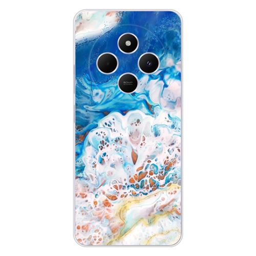 Coque en silicone imprimée compatible Xiaomi Redmi 14C 4G Marbre océan