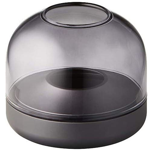 Bougeoir de luxe en verre et aluminium gris foncé Kooduu glow 08 smoked grey