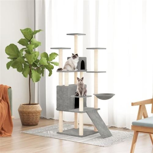 VIDAXL - Arbre à Chat - 154 cm - Gris Clair - Image 3