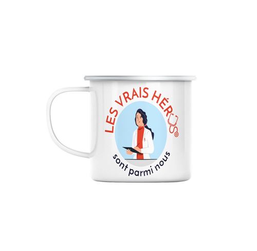 Mug en métal émaillé Les vrais héros - docteure