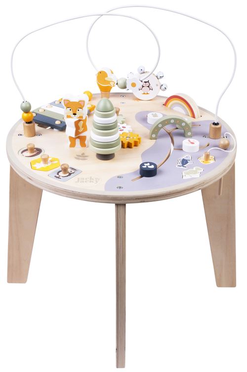 Table Multi-Activités en Bois - Boulier, Musique, Encastrement- dés 12 mois