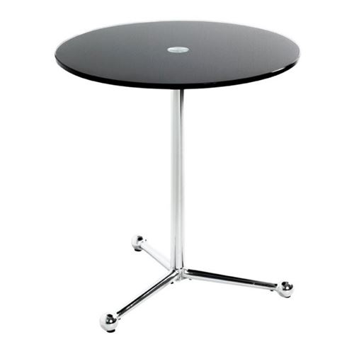 Non Communiqué Noir Table D'appoint Design "Limana" 50Cm & Chromé