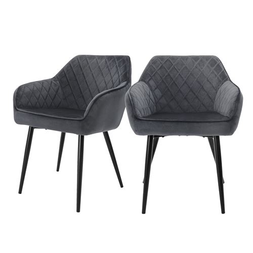 Ml-Design Lot De 2 Chaises Anthracite - Image 3