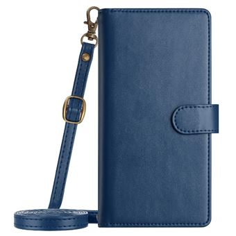 Étui Portefeuille Avec Fermeture éclair Et Bandoulière Pour IPhone 11 à 15 Pro Max - Cuir Synthétique