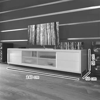Meuble TV Laqué Noir - 180 Cm De Large - Occasion (Bon État)