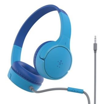Belkin SoundForm Mini - Écouteurs avec micro - sur-oreille - filaire - jack 35mm - bleu - 1