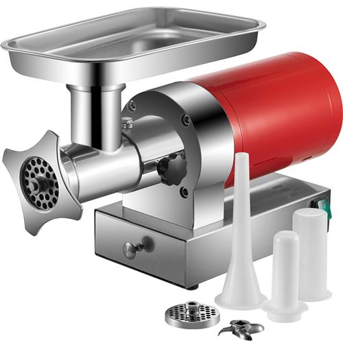 Vevor Rouge Hachoir À Viande Électrique Capacité 300 Kg/H, Hachoir Électrique 800 W 1,5 Hp, Poussoir À Saucisses En Inox, Avec Plaque De Broyage, Domestique - Image 4