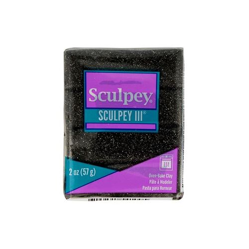 Artemio - Pâte Polymère Sculpey - 57 g - Noir Pailleté - Image 3