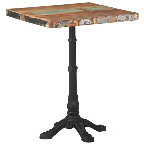 Non Communiqué Brun Vidaxl Table De Bistro Table De Salle À Manger Table À Dîner Table De Repas Meuble De Cuisine Maison Intérieur 60X60x76 Cm Bois Massif De Récupération