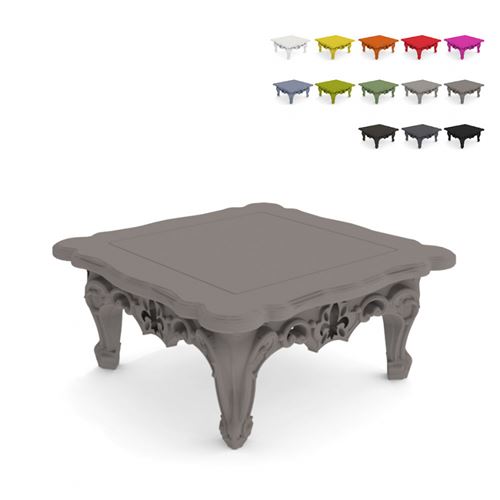 Table Basse Salon Extérieur Jardin Design Moderne Duke Of Love Slide, Couleur: Gris