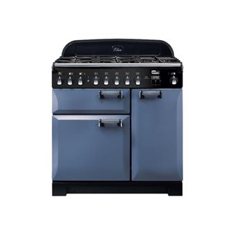 Falcon Elan Deluxe Collection TERRE 90 - Cuisinière (four à deux étages) - pose libre - largeur : 90 cm - profondeur : 65 cm - hauteur : 93 cm - avec système auto-nettoyant - Roche bleue