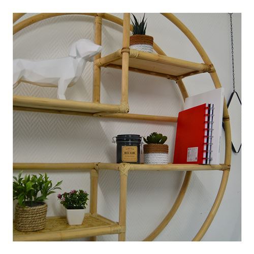 Étagère Porte-manteau En Rotin Amadeus - Dimensions 30 X 25 X 35 Cm, Couleur Beige, Design Naturel - 7