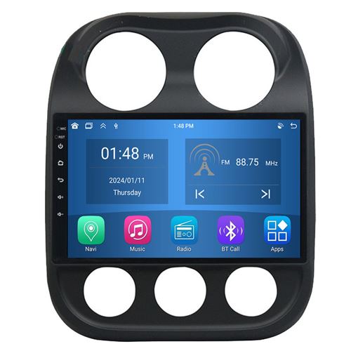 Autoradio RoverOne® Bluetooth CarPlay Android Auto Navigation 4Go RAM 64Go ROM pour Jeep Compass 1 MK 2009-2015