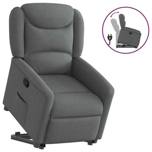 vidaXL Fauteuil de relaxation inclinable tissu gris foncé