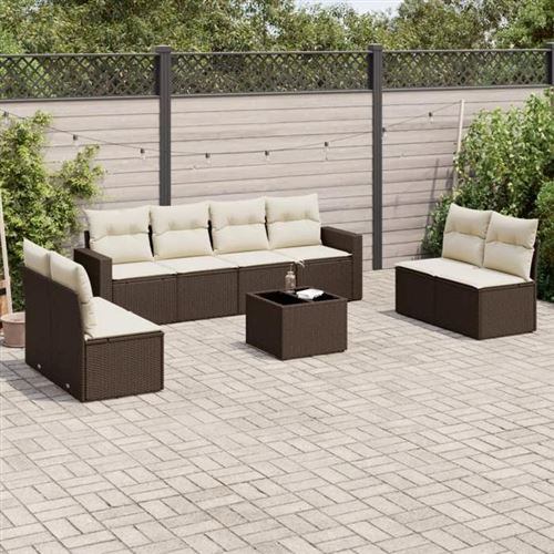 VidaXL - Garten sofagarnitur poly-rattan, One Size, Braun