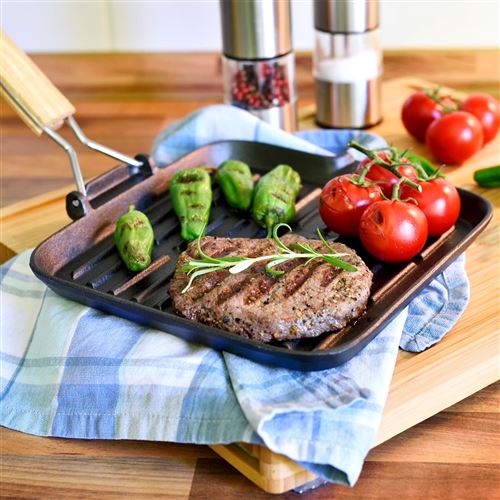 Poêle gril à steak carrée - Klarstein - Pour tout types de