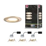Spot encastré LED 3-Step-Dim Nova Coin Kit de base fixe IP44 rond 74mm  Coin 3x6W 3x470lm 230V gradable 2700K Doré mat