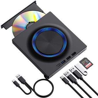 Graveur Blu-ray externe CD/DVD/BD (interfaces USB 3.0 + Type-C), équipé ...