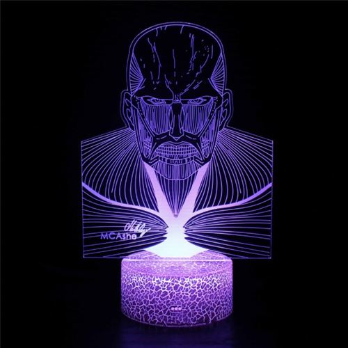 Lampe 3D Tactile Veilleuses Enfant MY1182 Attack on Titan 16 Couleurs avec Telecommande