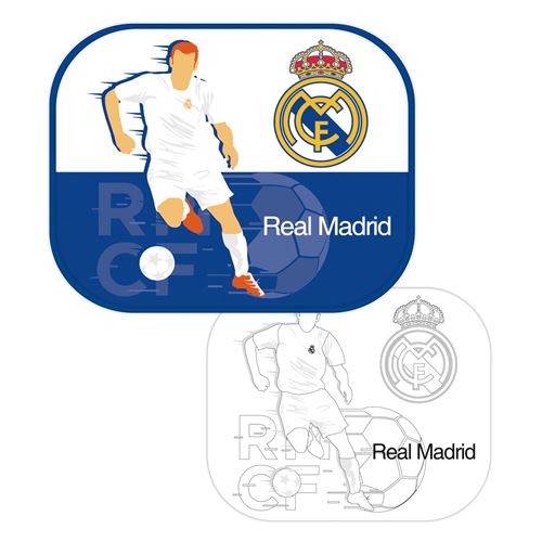 ARDITEX RM13736 Protecteurs Solaires Pour Fenêtres - 2 unités - Poster à colorier inclus de CLUBS-Real Madrid CF