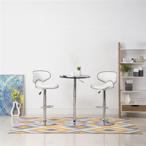 Vidaxl Blanc Tabourets De Bar 2 Pcs Similicuir - Image 3