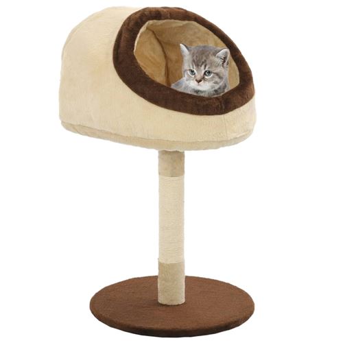 Arbre à chat avec griffoir en sisal 72 cm Beige et marron