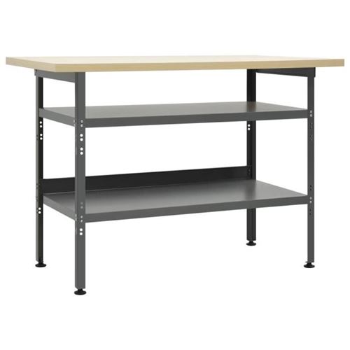 Vidaxl Gris Etabli 120X60x85 Cm Acier 145344 - Image 2
