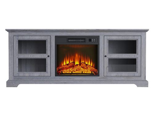 Purline - Cheminée électrique CHE-900 - Buffet - 2000W - Gris - Image 2
