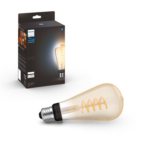 Ampoule connectée Philips Hue White Ambiance E27 Filament Edison 7W Transparent