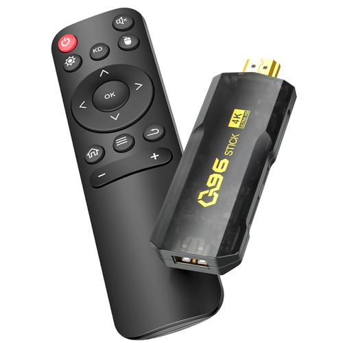 Stick TV Android 4K Ultra HD HDMI avec Télécommande Streaming WiFi Téléviseur Avizar Noir