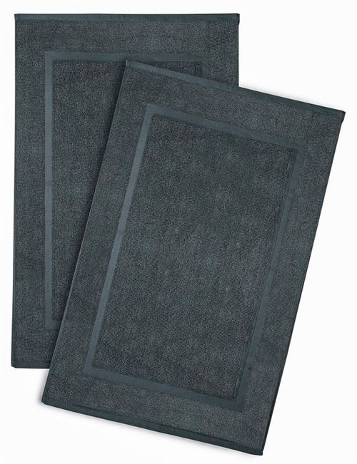 Penguin Home® 100% Coton Tapis de sol de bain 2-Pièce Set, 86 cm Longueur x 56 cm Largeur, Gris