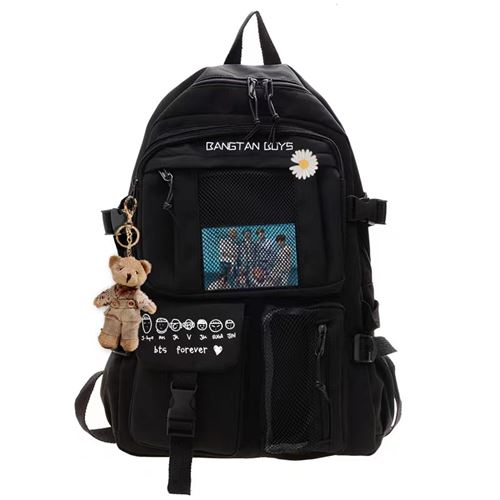 Sac à Dos BTS bangtan Boys pour Garçon et Filles (SD3442) 32*13*45 cm Noir