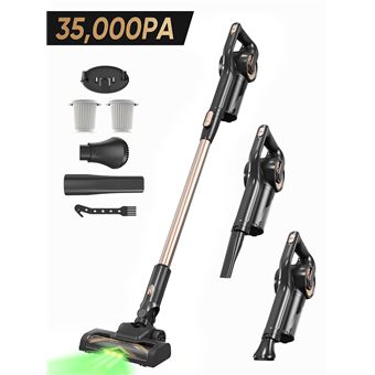 Aspirateur Balai Sans Fil LAMZIEN V9 PRO - 35kPa/40min Autonomie-Filtration Haute Efficacité-Brosse Anti-Enchevêtrement avec Lumière LED Verte - 1