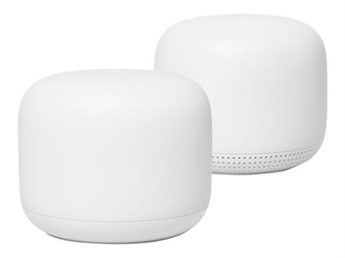 Google Nest Wifi - Wifi-systeem (router, verlengstuk) - tot 210 m² - maas - GigE - 802.11a/b/g/n/ac - Dual Band