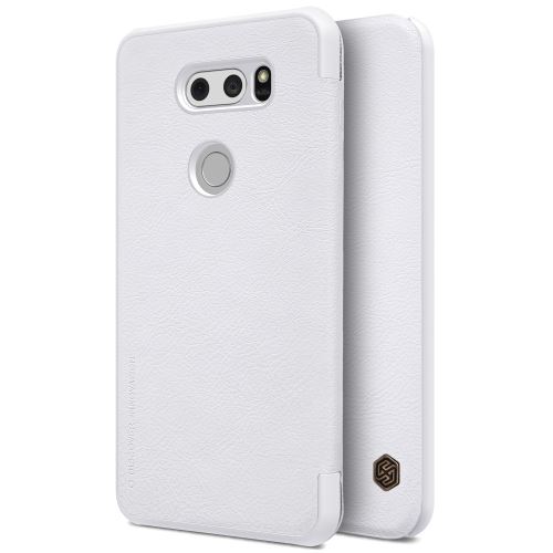 Etui en PU  porte-carte série qin blanc smart pour votre LG V30