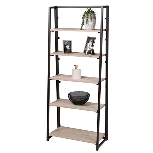 Urban Living - Etagère bibliothèque industrielle pliable Dock - L. 64 x H. 153 cm - Noir - Dock