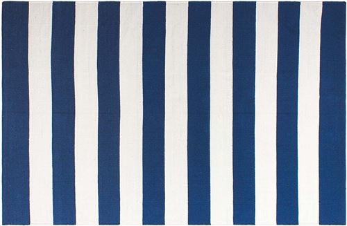 Fabhabitat - Tapis intérieur extérieur Nantucket bleu et blanc 150 x 90 cm