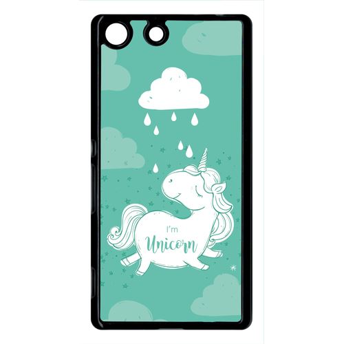 Coque Sony Xperia M5 Unicorne Nuage Fond Mint