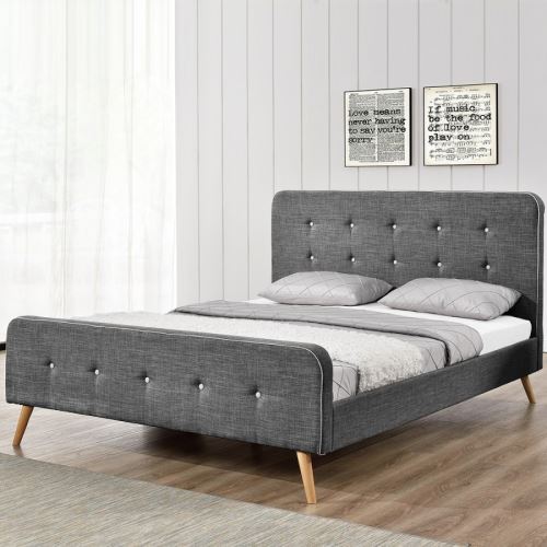 Lit scandinave - 140x190 - Gris