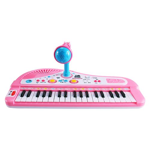 clavier de piano électronique à 37 touches rose 47 x 21 x 39cm pour enfants  jouet éducatif portable avec lumière rythmique