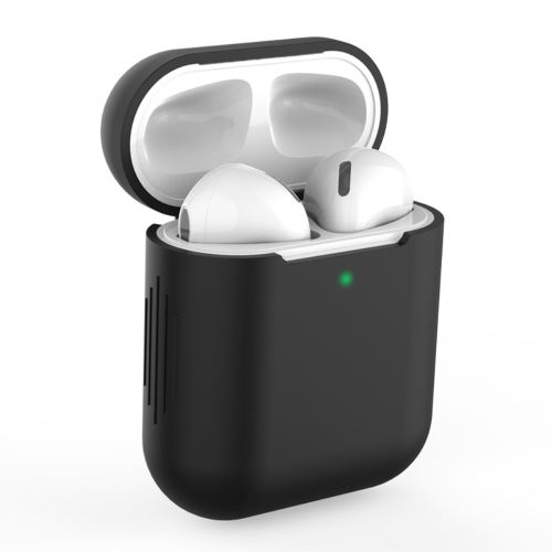 Coque en silicone avec chargement sans fil noir pour votre Apple AirPods (2019)/(2016)