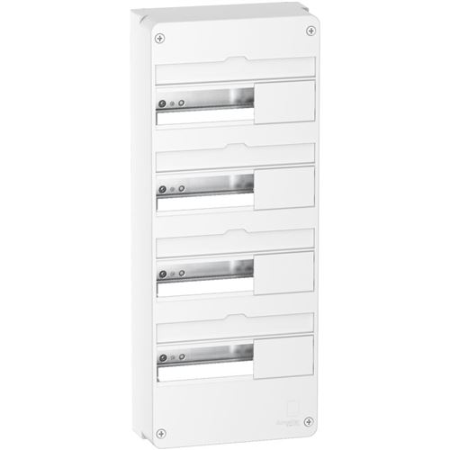 Schneider Electric Noir - Coffret Électrique 4 Rangées Et 52 Modules + Accessoires - Schneider