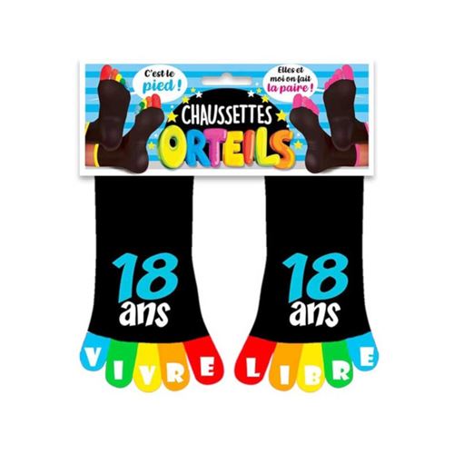 STC – Chaussettes à Orteils Mulitcolore anniversaire 18 ans