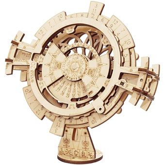 Robotime calendrier perpétuel kit modèle 17,5 cm en bois 26 pièces